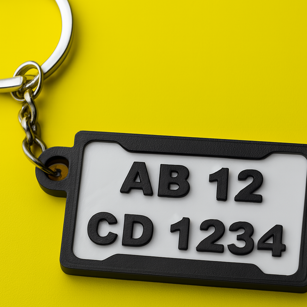Number plate keychain