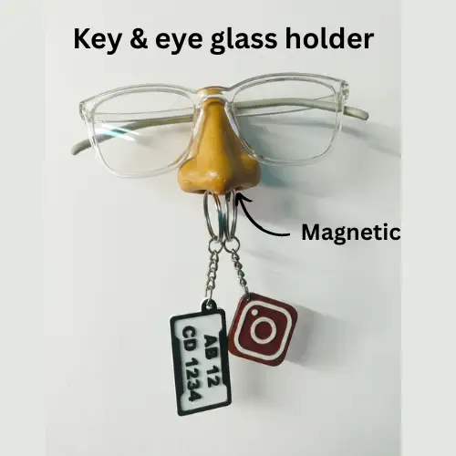 magnetic key holder nose shaped & eyeglass holder
