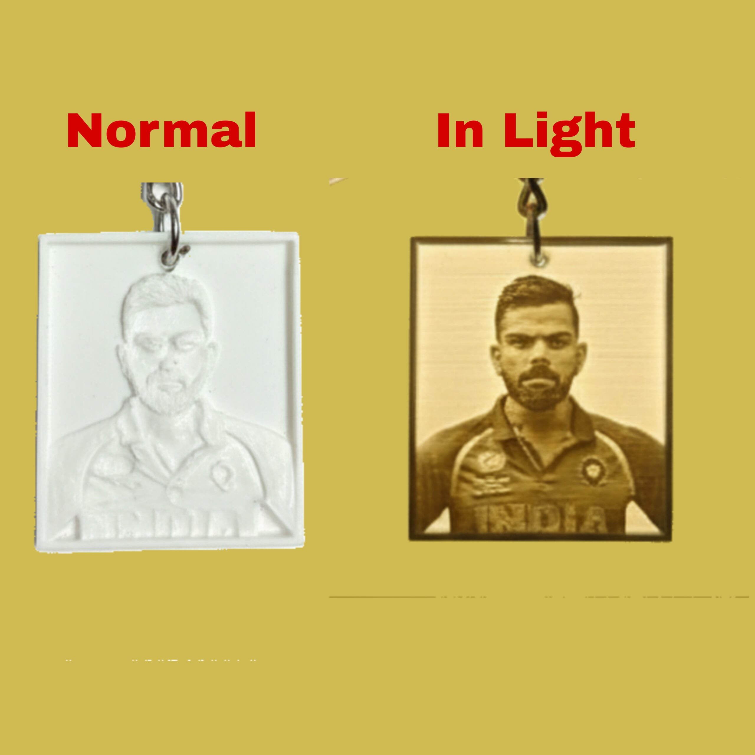 3d printed lithophane keychain – custom photo keychain gift
