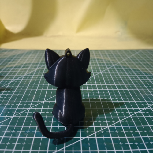 3d printed cat keychain – white | cute cat key ring for cat lovers & gifts