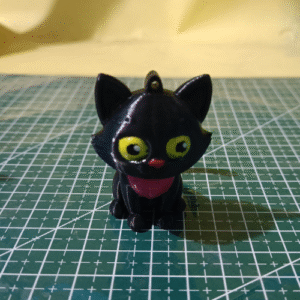 3d printed cat keychain – white | cute cat key ring for cat lovers & gifts