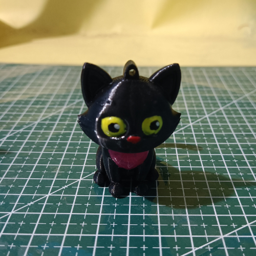 3d printed cat keychain – white | cute cat key ring for cat lovers & gifts